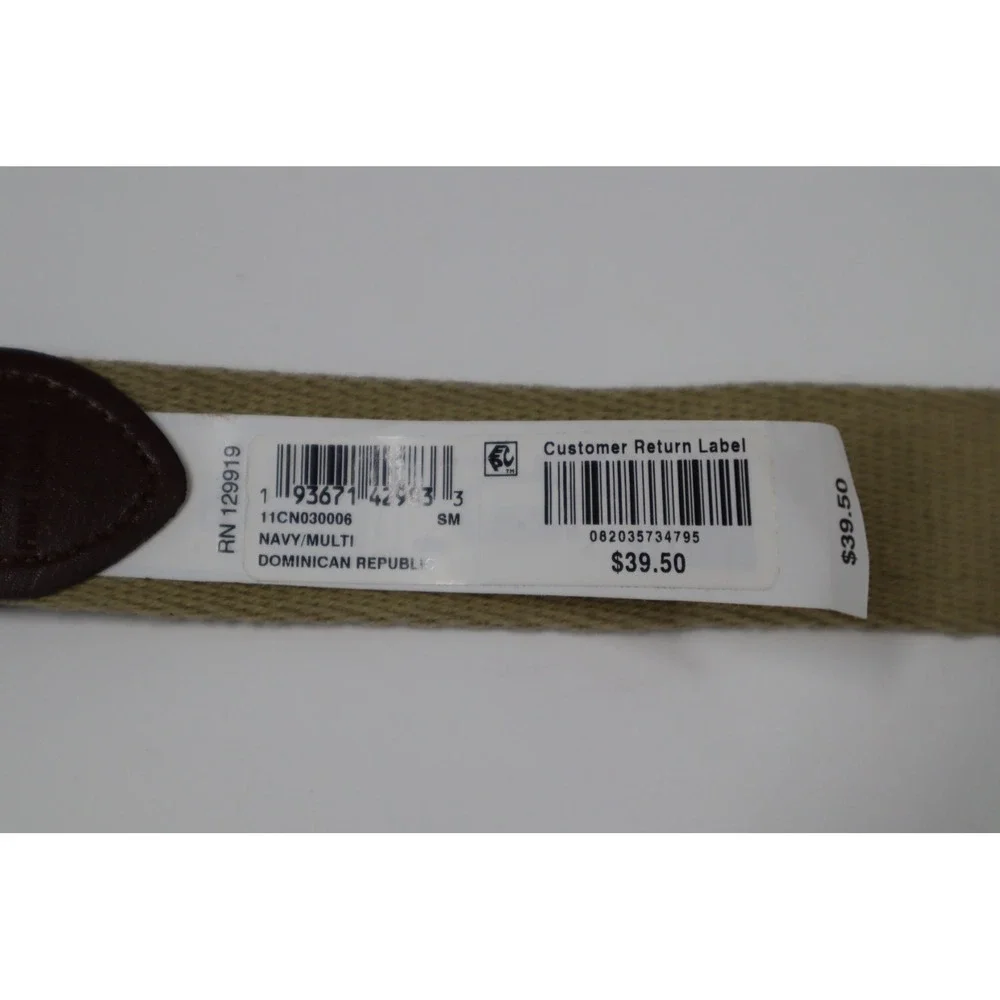 Club Room Men's‎ Faux Leather Christmas Belt - Navy - Size Small